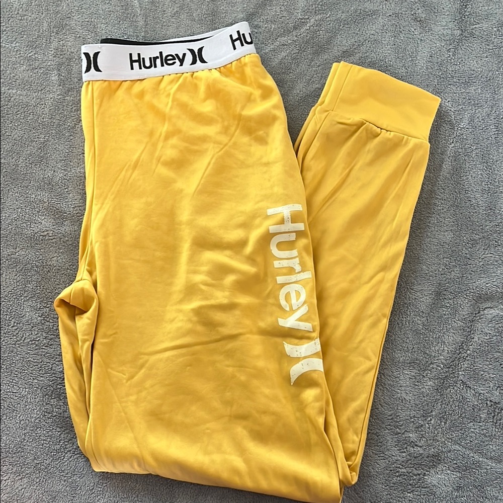 Hurley Yellow Joggers with Elastic Waistband